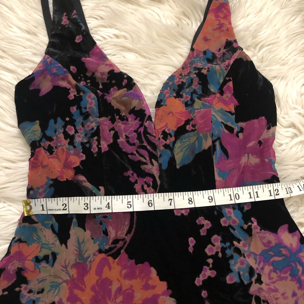 Lulus Make It Cute Black Burnout Velvet Floral Print Mini Skater Dress S NWT - Picture 15 of 16